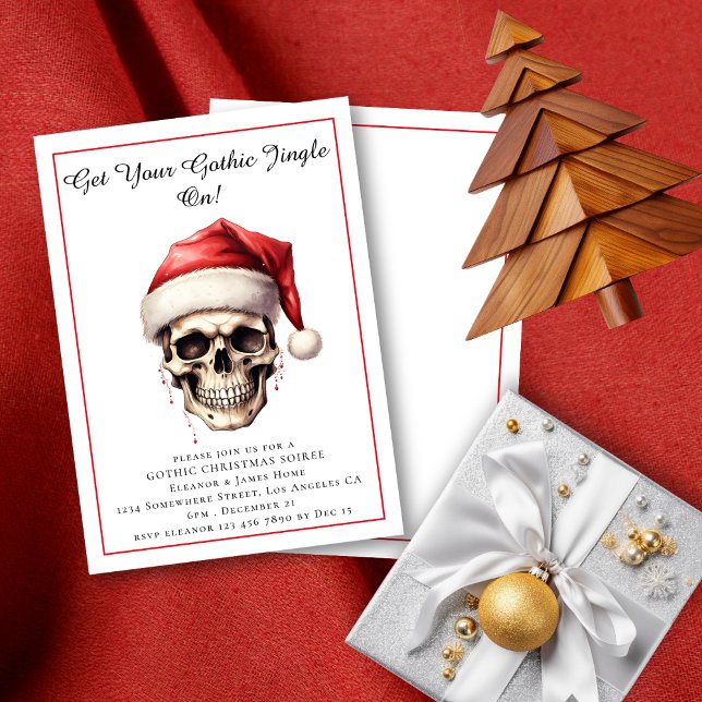 Gothic Santa Merry Christmas Invitation (Front and Back Views)