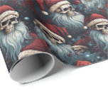 Gothic Santa Skulls Black Blue Red Christmas Wrapping Paper<br><div class="desc">Gothic Santa Skulls Gift Wrap - Black, Blue, and Red | Unique Christmas Unveil your distinct holiday style with our Gothic Santa Skulls Gift Wrap in black, blue, and red. This is not for the faint of heart, but it's perfect for those who want to show off their unique taste...</div>