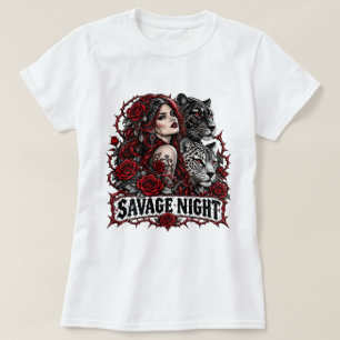 Gothic Savage Night Panther Shirt, Dark Romance Re T-Shirt