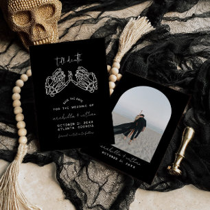 Gothic Save The Date, Black Save The Date Wedding  Invitation