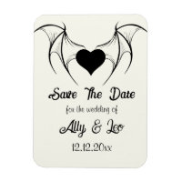 Gothic Save the Date Dark Romance Bat Wings Heart