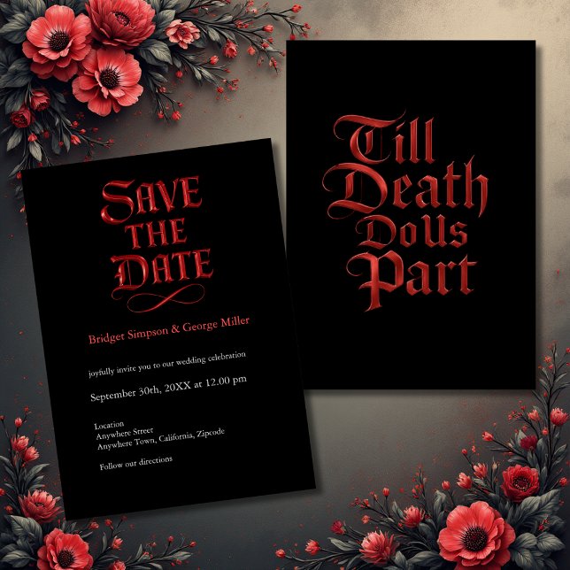 Gothic Save the Date – Till Death Do Us Part  Invitation (Creator Uploaded)