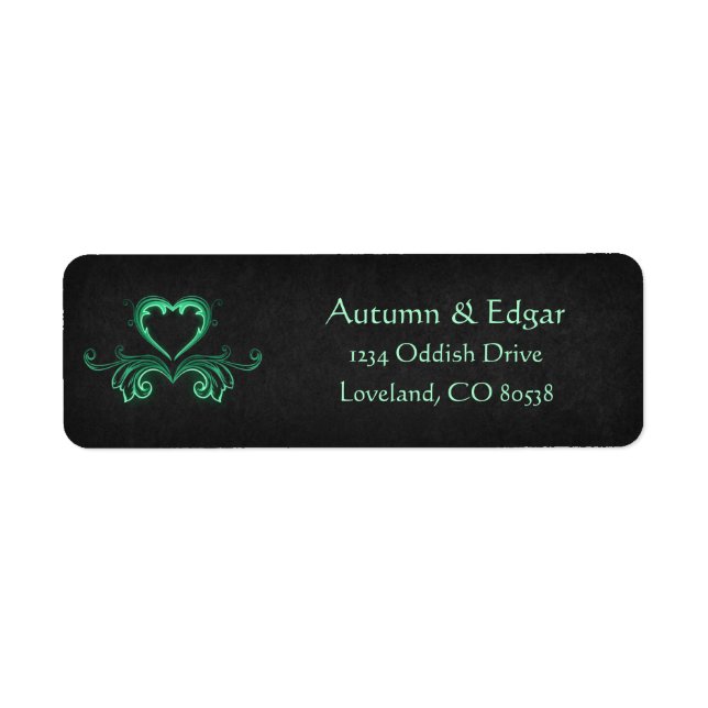 Gothic Scrollwork Green Victorian Address (Front)