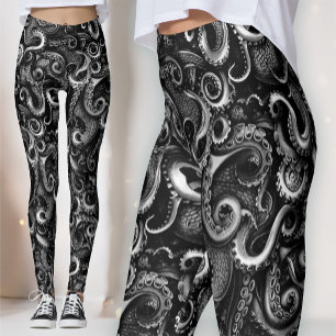 Gothic Sea Witch Kraken   Dark Naturalist Curio Leggings