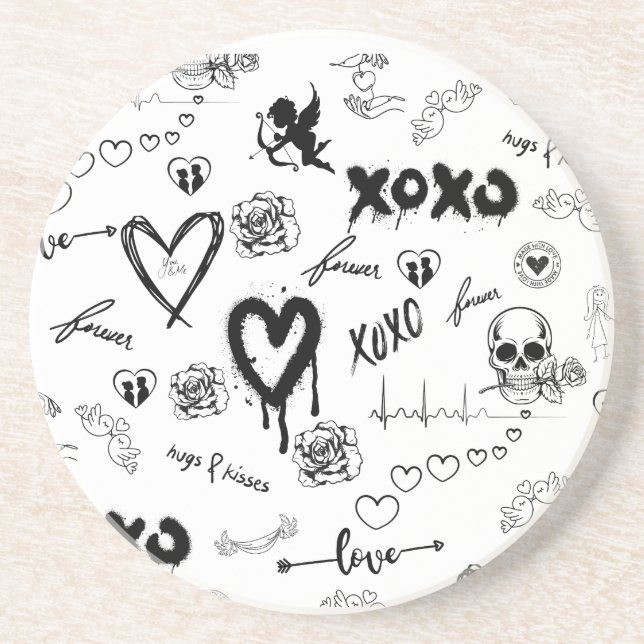 Gothic Seamless Pattern Coaster (Front)