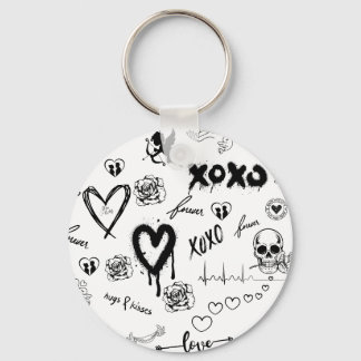 Gothic Seamless Pattern Key Ring