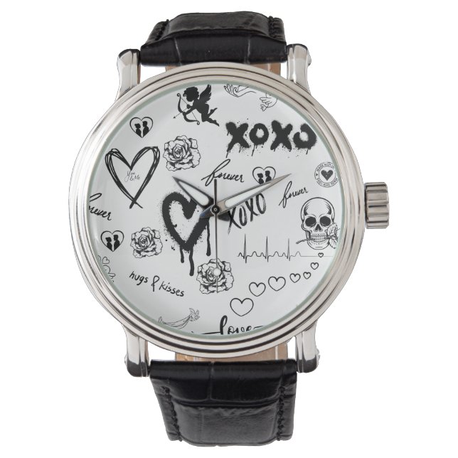 Gothic Seamless Pattern Watch (Front)