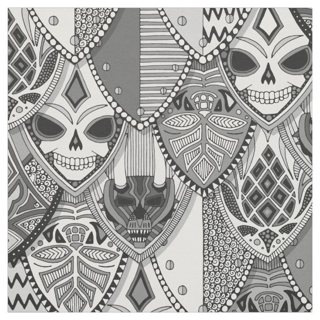 gothic shields bw fabric (Swatch)