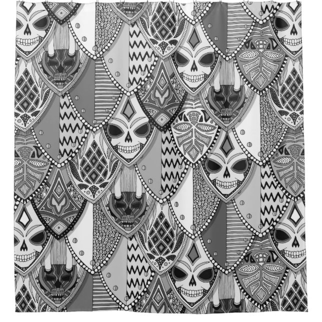 gothic shields bw shower curtain (Front)