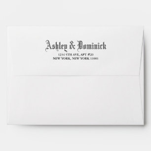 Gothic Simple Wedding Return Address Envelope