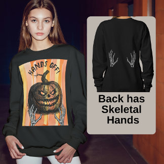 Gothic Skeletal Hands Macabre Jack-o-lantern Sweatshirt