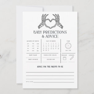 Gothic Skeleton Baby Predictions Advice Game Card