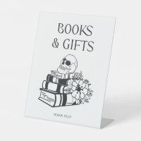 Gothic Skeleton Baby Shower Books and Gifts Sign