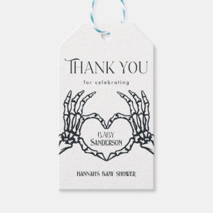 Gothic Skeleton Baby Shower Favour Tags