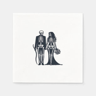 Gothic Skeleton Bride & Groom – Till Death Do Us P Napkin