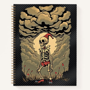 Gothic Skeleton Clown Spiral Notebook