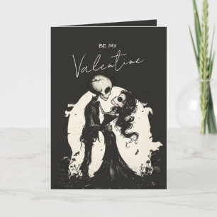 Gothic Skeleton Couple Dark Romantic Valentine Holiday Card