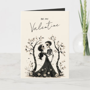 Gothic Skeleton Couple Dark Romantic Valentine Holiday Card