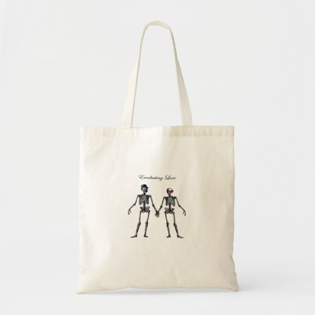 Gothic Skeleton Couple (Old Pink) Classic Tote Bag (Front)