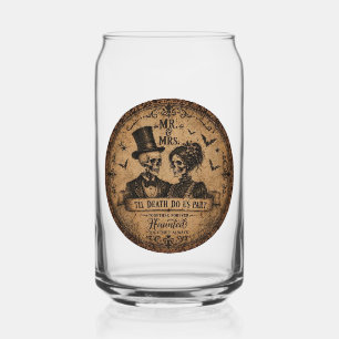 Gothic Skeleton Couple Til Death Do Us Part Can Glass