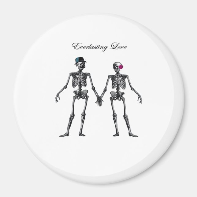 Gothic Skeleton Couple (White) Classic Magnet (Front)