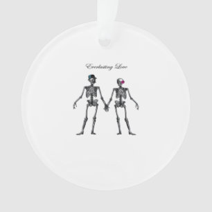 Gothic Skeleton Couple (White) Classic Ornament