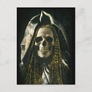 Gothic Skeleton Ghost Postcard