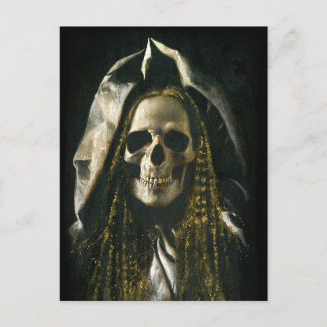 Gothic  Skeleton Ghost Postcard (Front)