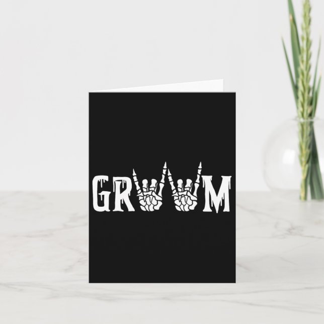 Gothic Skeleton Groom Wedding Just Married Spooky  Card (Front)