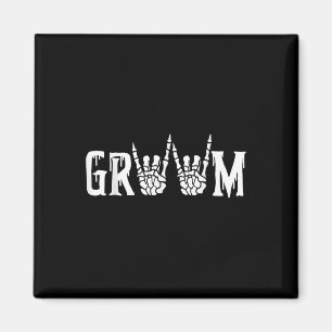 Gothic Skeleton Groom Wedding Just Married Spooky Magnet
