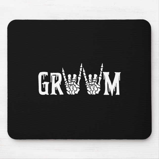 Gothic Skeleton Groom Wedding Just Married Spooky  Mouse Pad (Front)