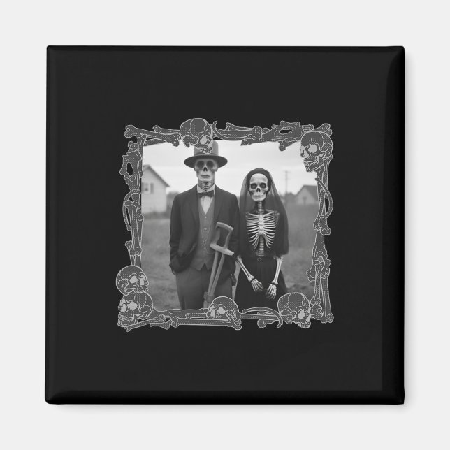 Gothic Skeleton Halloween Costume  Magnet (Front)