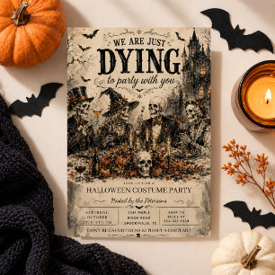 Gothic Skeleton Halloween Party Costume Party Invitation