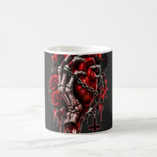 Gothic Skeleton Hands Red Roses Halloween Horror D Coffee Mug