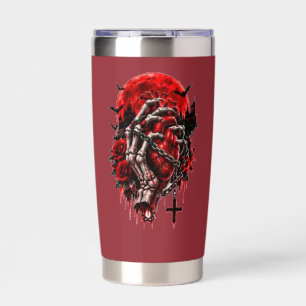 Gothic Skeleton Hands Red Roses Halloween Horror D Insulated Tumbler