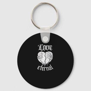 Gothic Skeleton Heart Valentine Classic Design Key Ring