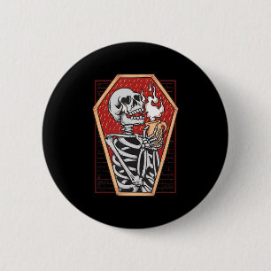 Gothic Skeleton in Coffin Mall Goth Halloween Aest 6 Cm Round Badge
