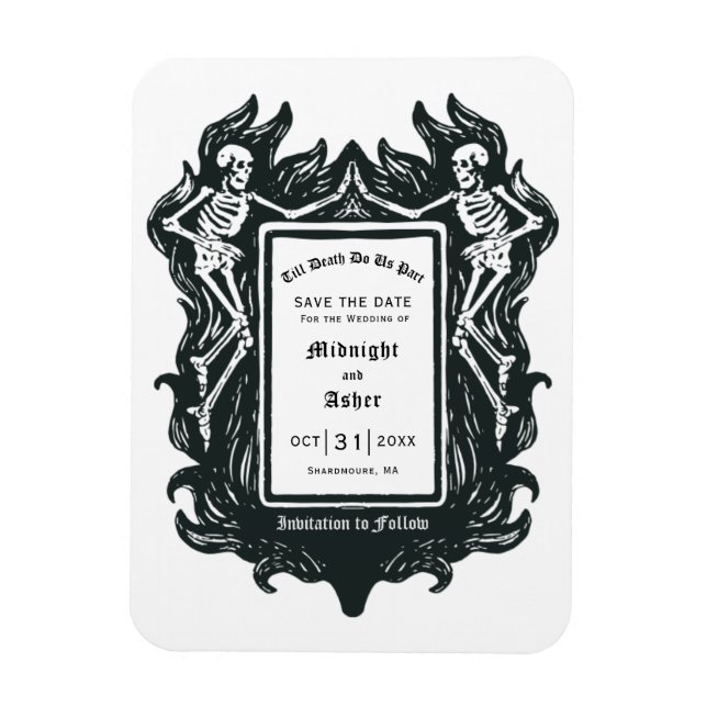 Gothic Skeleton Love Till Death Do Us Part  Magnet (Vertical)