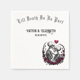 Gothic Skeleton Lovers Till Death Do Us Part Napkin