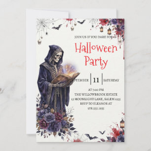 Gothic Skeleton Man Halloween Party Invitation
