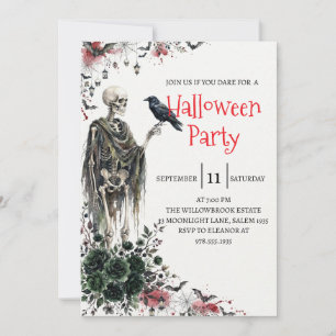 Gothic Skeleton Man Halloween Party Invitation