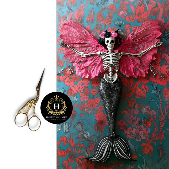 Gothic Skeleton Mermaid Skull Decoupage  Tissue Paper (Creator Uploaded)