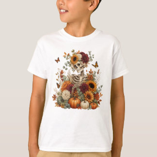 Gothic Skeleton Pumpkin Halloween  T-Shirt