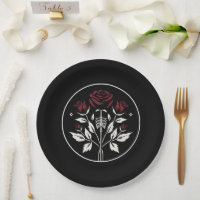 Gothic Skeleton Rib Roses Black Elegant Wedding 