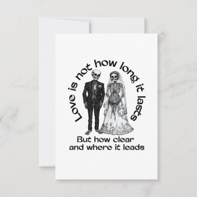 Gothic Skeleton RSVP Card - Til Death Love Quote (Front)