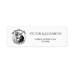 Gothic Skeleton Till Death Wedding Return Address