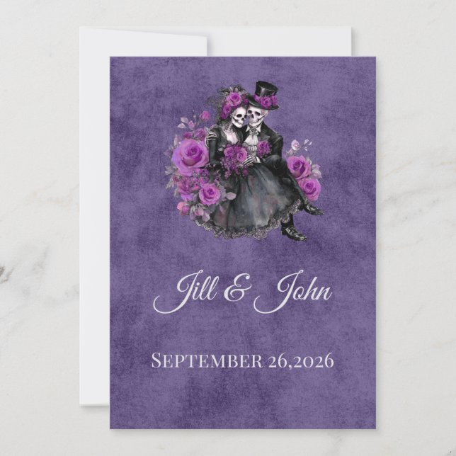 Gothic Skeleton Wedding Invitation (Front)