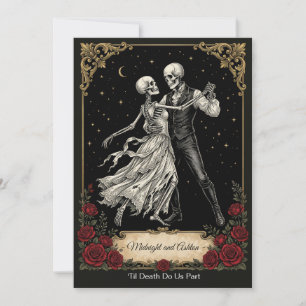 Gothic Skeleton Wedding Invitation Dancing Lovers