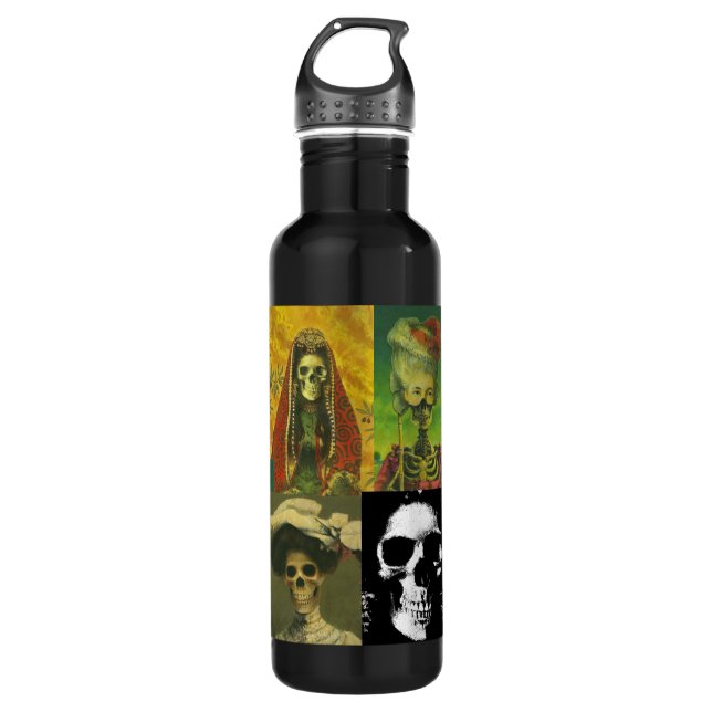 Gothic Skeletons 710 Ml Water Bottle (Front)