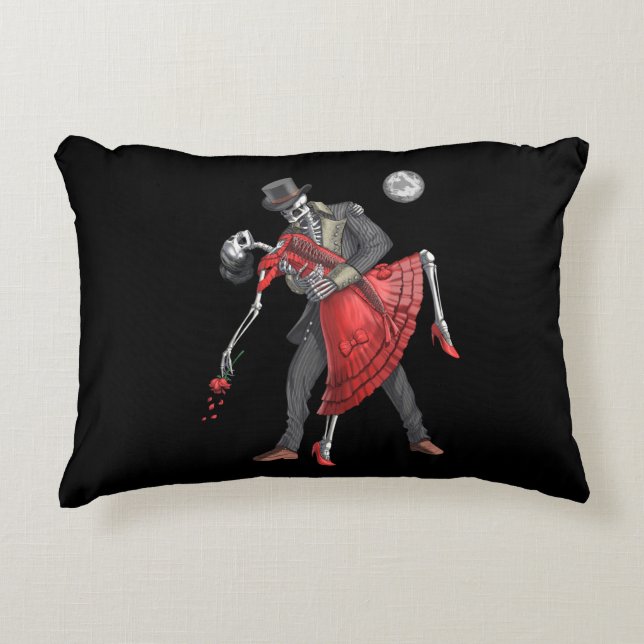 Gothic Skeletons Dancing Decorative Cushion (Front)